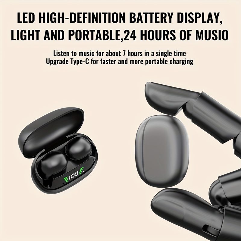 Casque ultra-petit de la taille d'une cacahuète, écran numérique haute définition avec microphone, mini casque sans fil furtif_voghion.com