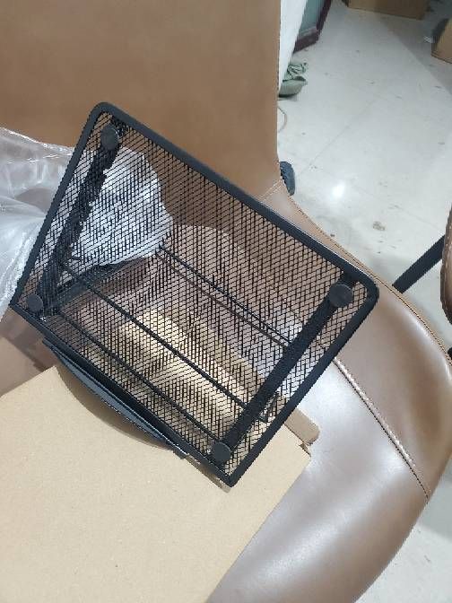 348 Metal Laptop Base Floor Folding Stand Wire Mesh Combination Tablet_voghion.com