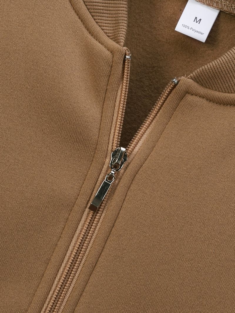 Neuer Herren-Strickmantel für Frühling und Herbst: Langarm, Stehkragen, Reißverschluss, farblich abgestimmt – ein trendiger und vielseitiger Herrenmantel._voghion.com