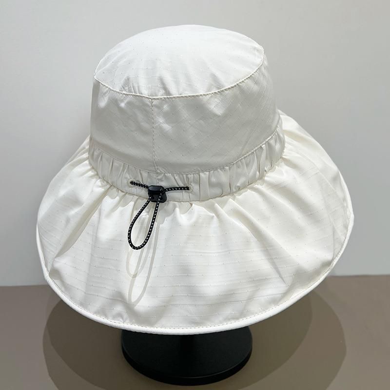 Washable Breathable Drawstring Bucket Women's Casual Hat Fashion Summer Quick Drying Sun Protection_voghion.com