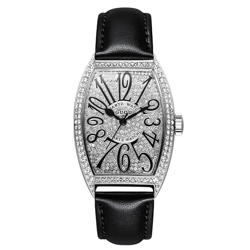 Guyo-Uhr im Designer-Stil, Herren-Business-Stil, atmosphärisches Wasser, Diamant-Uhr, Weinfass, großes Zifferblatt, echte Gürtel-Herrenuhr_voghion.com