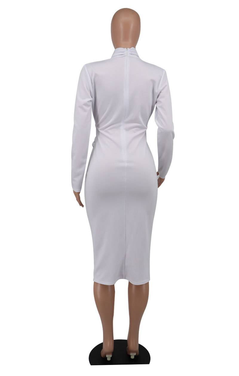 Modisches, sexy, langes, ärmelloses Wickelkleid für Damen mit tiefem V-Ausschnitt_voghion.com