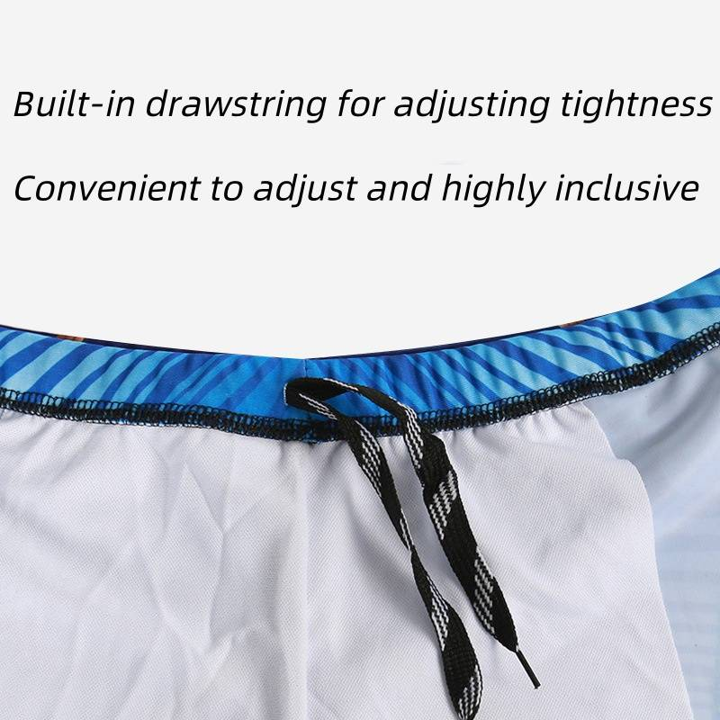 Men's Five-inch Swimming Trunks, Oversized And Stylish Printed Lace-up Swimming Trunks, Hot Spring Bathing Polyester Beach Shorts_voghion.com