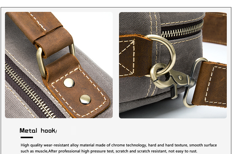 Marant Handbag Cowhide With Cloth Briefcase Retro Classic Business 14 Inch Crazy Horse Leather Computer Men's Briefcase_voghion.com
