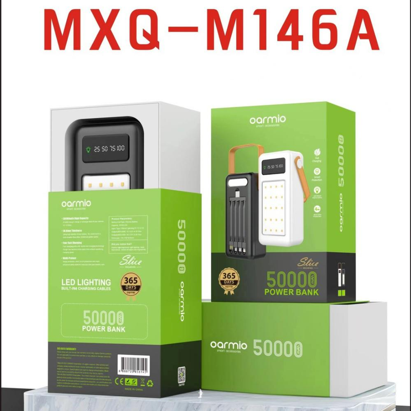 Power Bank Oarmio Große Kapazität 120000 MAh Eingebaute Vier-Draht-Mobile-Powerbank Mit Campinglicht Tragbare Power Bank_voghion.com