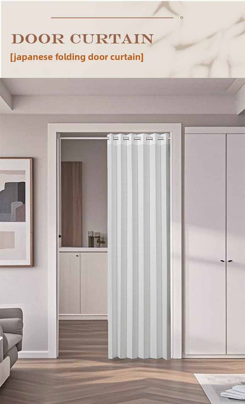 Foldable Room Divider Curtain 2025 - White Polyester Fabric Privacy Screen For Living Room, Bedroom, Study - Space Saving, No Drill_voghion.com