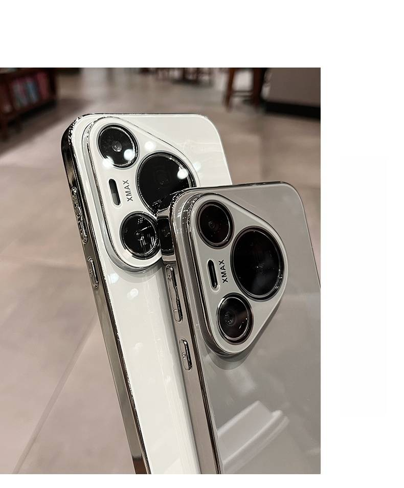 Tempered Glass Mirror Finish Phone Case For Huawei Pura70Pro/P70/Mate70 With Camera Lens Protector, Full-Body Protective Hard Cover Case_voghion.com