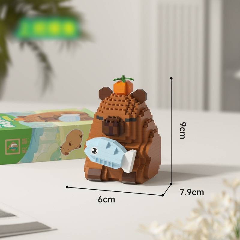 Capibara Bala Trendy Play Ornaments Cartone Animato Animale Lego Giocattoli Educativi Blocchi da Costruzione Giocattolo Regalo_voghion.com