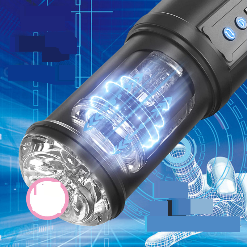 Masturbatore maschile completamente automatico con tazza per aeromobili, vero giocattolo sessuale elettrico rotante telescopico_voghion.com