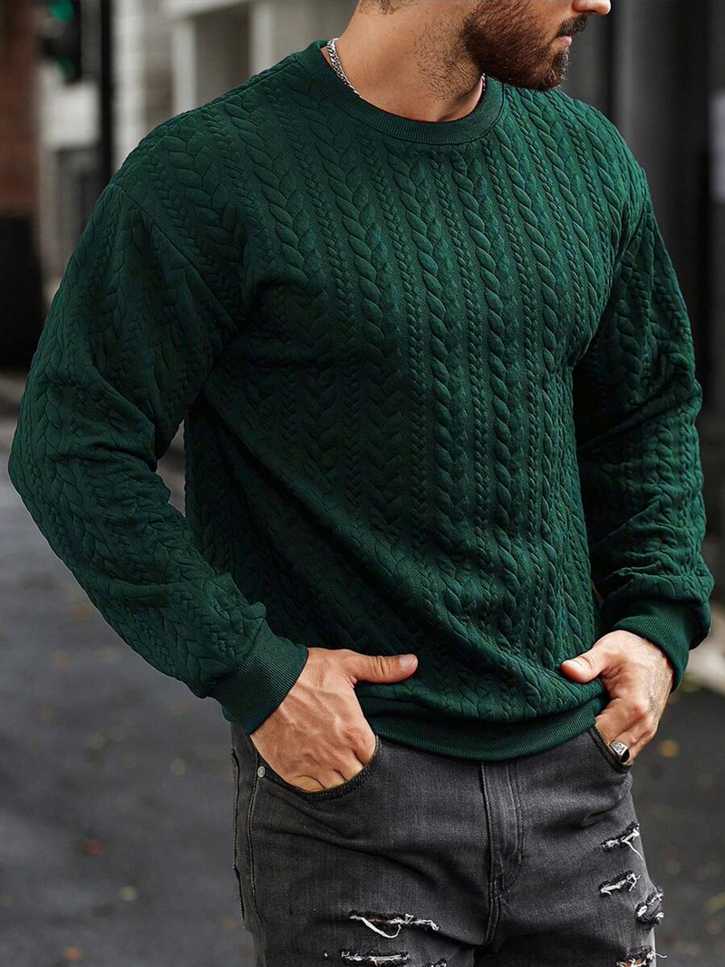 Nuovo maglione in maglia tinta unita da uomo - Essenziale per autunno/inverno con misto lana di prima qualità_voghion.com