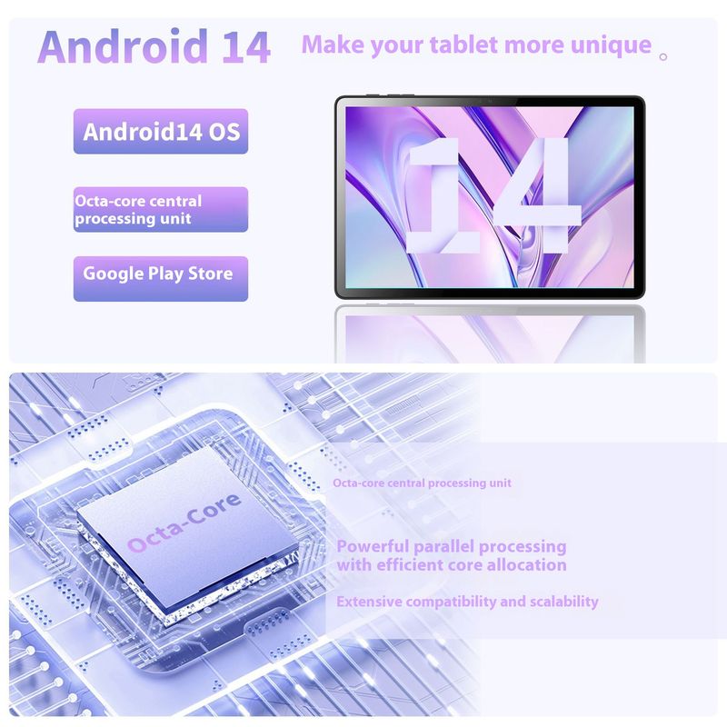 10.1 Inch Tablet Computer, Octa Core, IPS HD Screen, Suitable For Office, Gaming, And Study_voghion.com