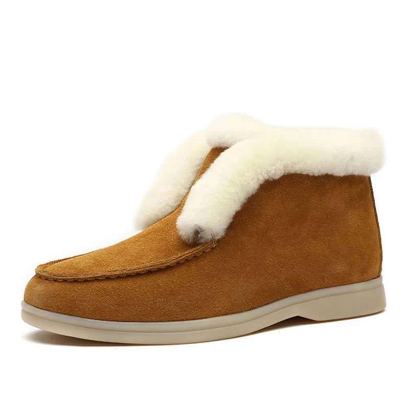 Women's Shoes Comfortable Winter Snow Boots For Men And Women - Soft Fleece Lined, Slip-On Round Toe Casual Shoes With Non-Slip PVC Sole_voghion.com