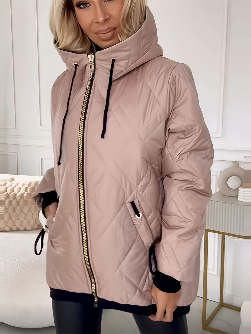 Wendbare Pufferjacke mit Kapuze – doppelseitiger warmer Wintermantel für Damen (Pink, S-XL)_voghion.com