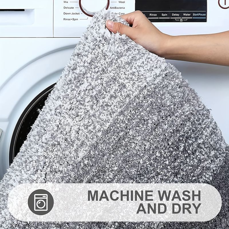 1 Packung luxuriöse gestreifte Badezimmerteppiche, rutschfeste, saugfähige Badewannenmatten, weiche, gemütliche, zottelige Bodenteppiche, Heimdekoration, 2100 g/m²_voghion.com