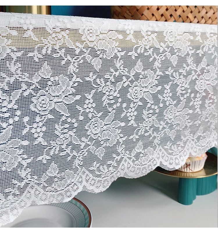 Elegant Lace Table Runner & Furniture Cover – Non-Slip, Dust-Proof – Modern Boho Home Decor (60×60 To 60×300cm, White/Beige)_voghion.com