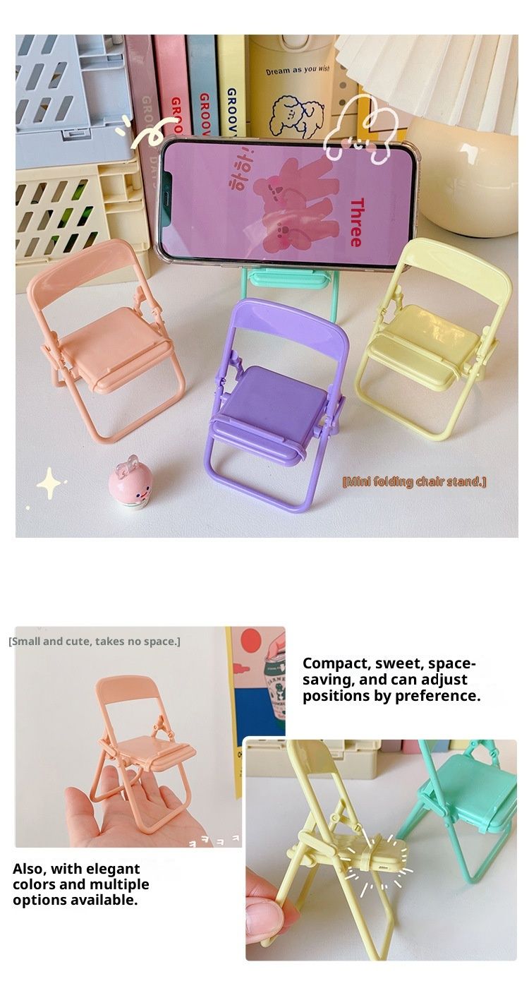 Phone Small Chair Desktop Cute Portable Lazy Support Stand Office Compact Stool Creative Ornament Gift_voghion.com
