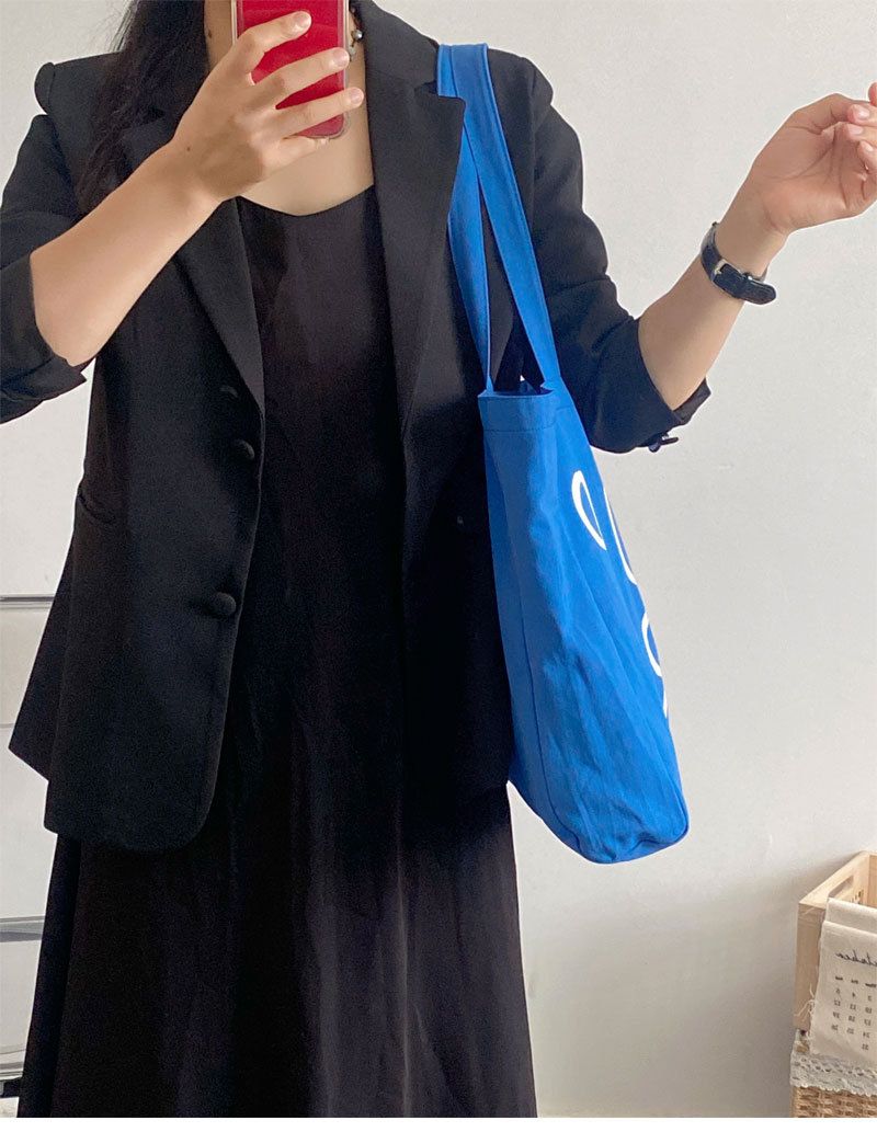 Women's Tote Bag Large Capacity Casual Color Contrast Canvas Bag Women's Large Letter Shoulder Bag Simple Handbag_voghion.com