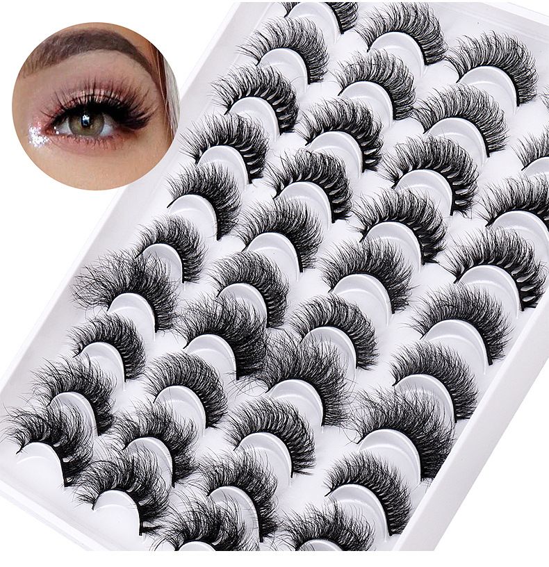 Zestaw do przedłużania rzęs 20 par mieszanych rzęs sztucznych rzęs naturalnych podkręconych rzęs goły makijaż gęste rzęsy_voghion.com