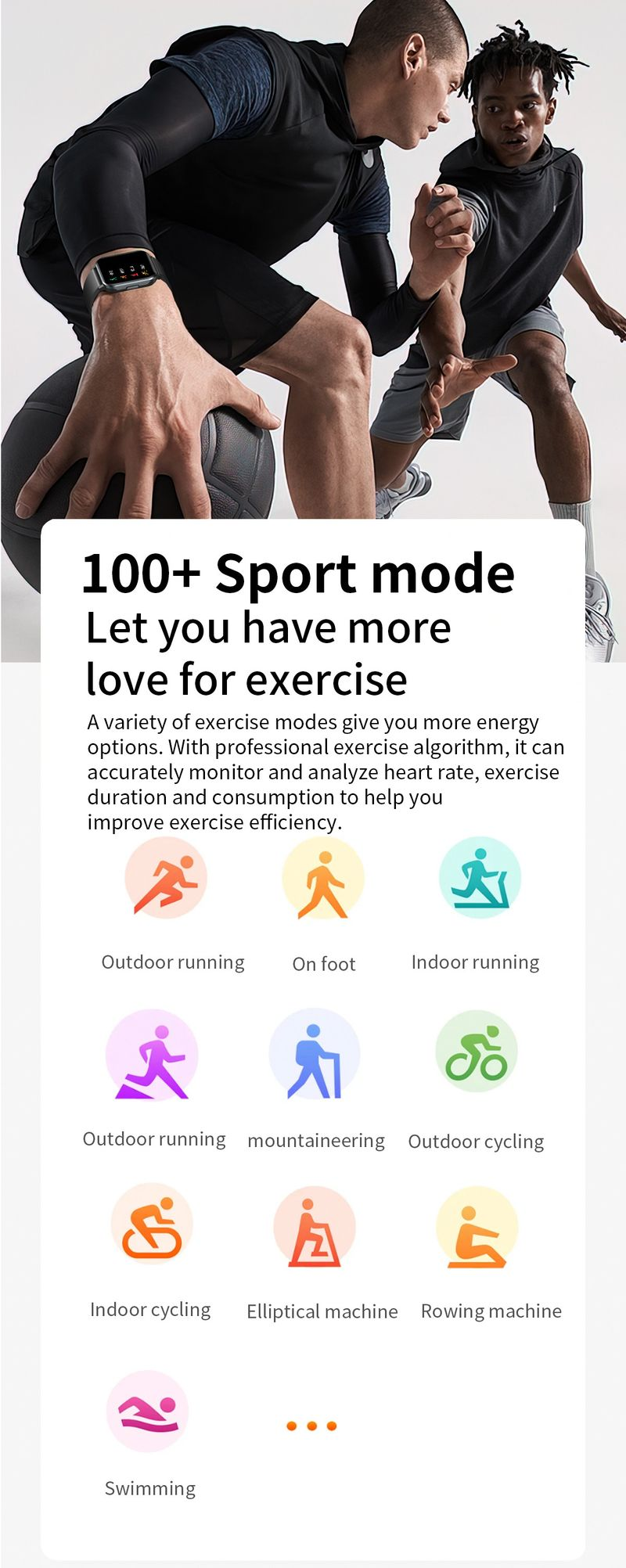 IP68 Su Geçirmez Spor Akıllı saat, Büyük Ekran, Bluetooth Çağrı Kalp Hızı Kan Basıncı Uyku İzleme_voghion.com