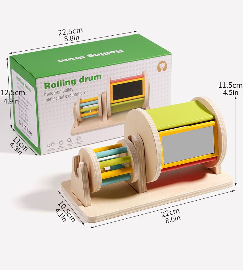 Children's Textile Drum Rolling Drum Montessori Teaching Aids Color Cognition Hand-Eye Coordination Early Education Educational Toys_voghion.com