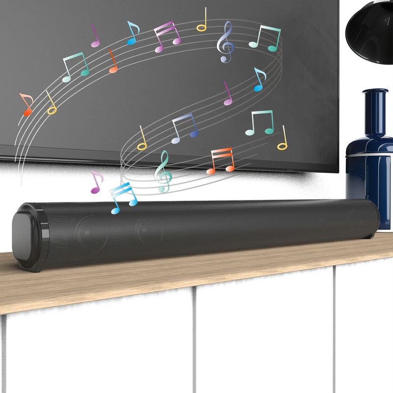 BS-10 Bluetooth 5.0 Hoparlör TV Soundbar Uzaktan Kumandalı (Siyah)_voghion.com