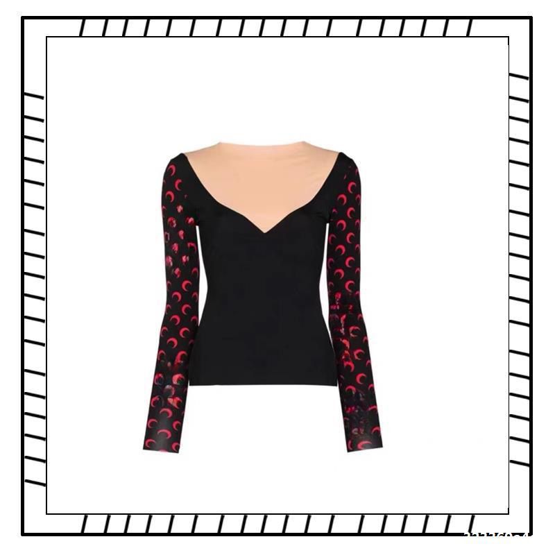 Top de lunares con bloques de color para mujer, estilo celebridad Zhao Lusi, de seda helada, elástico, de alta gama, adelgazante y portátil._voghion.com