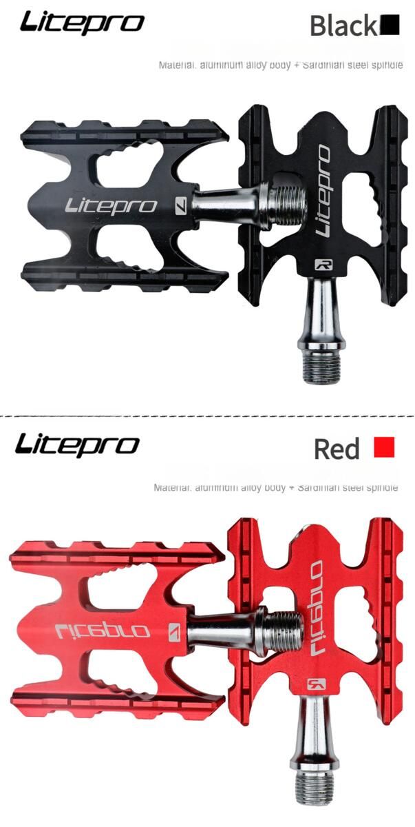 Pedali pieghevoli LitePro in lega di alluminio leggera con cuscinetti DU_voghion.com