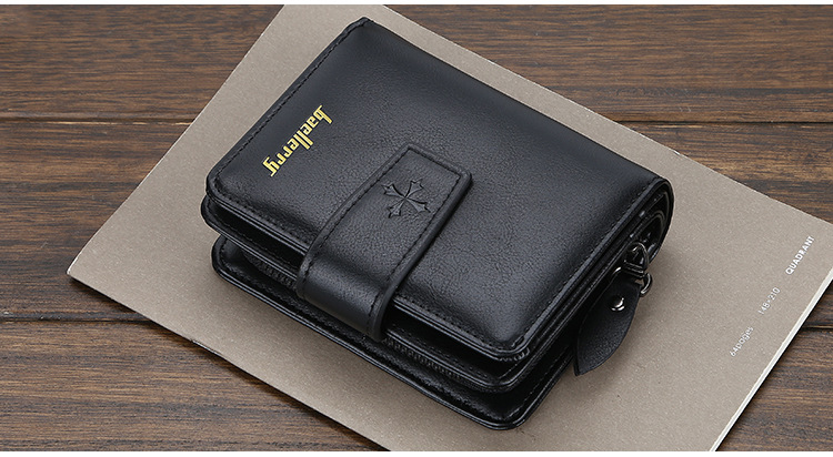 Wallet Men's Short Multi-functional Vertical Zipper Coin Wallet Multi-card Soft Leather Wallet_voghion.com