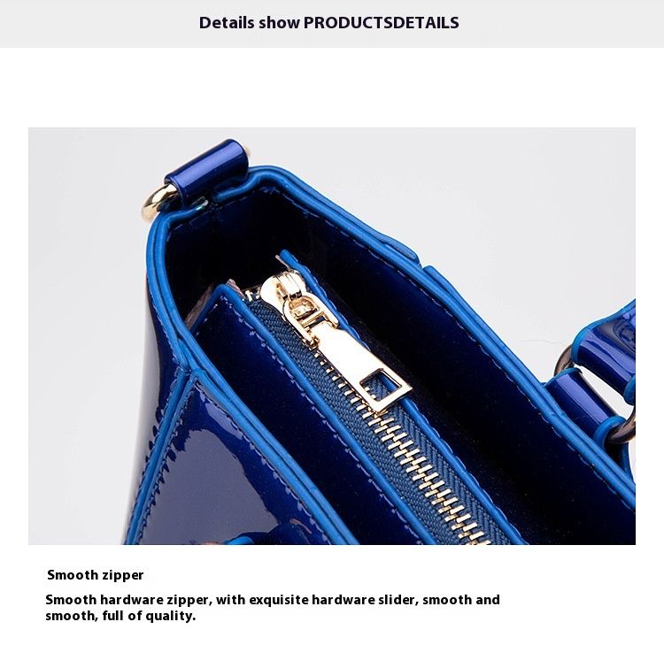 Nova velika trendovska ženska torbica iz lakiranega usnja, komplet treh kosov, preprosta torba z enim ramenom, diagonalno križno torbo_voghion.com