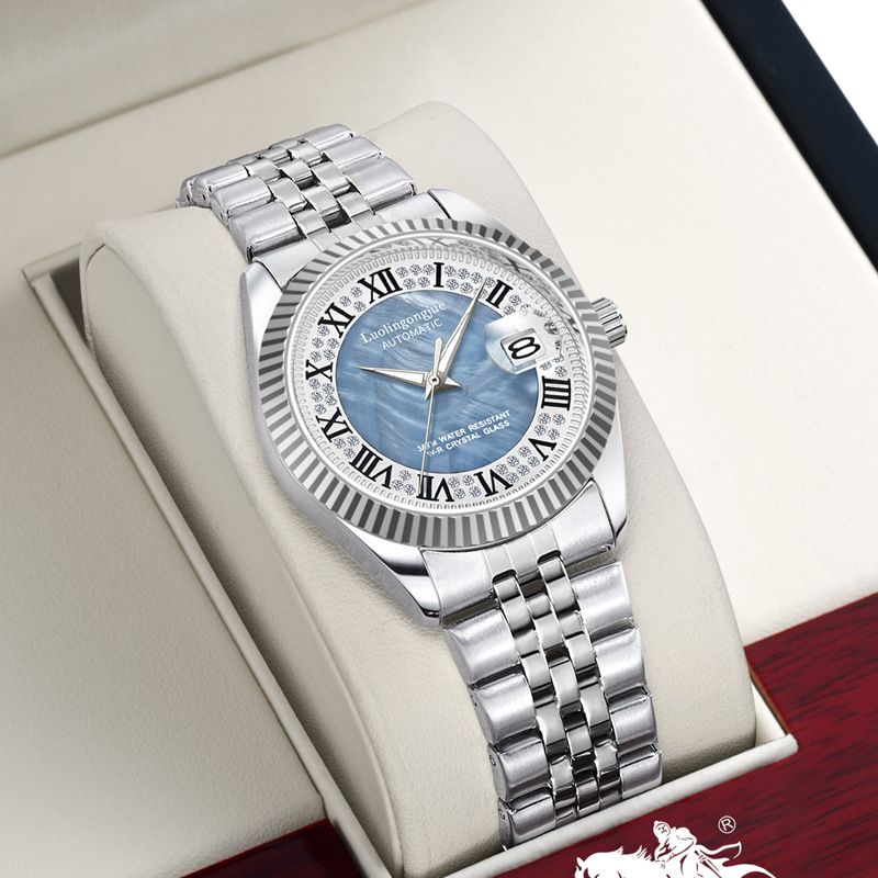 new Of Lorraine 1988 Hollow Stainless Steel Mechanical Butterfly Clasp Men's Business Light New Watch_voghion.com