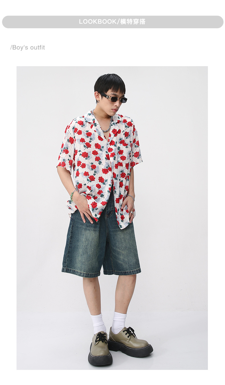 MTLCLOTHES Männerbekleedung|Männer Retro loose distressed Denim Shorts fënnef Punkt Hosen_voghion.com