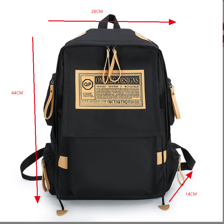 Canvas backpack large capacity travel computer men's backpack couple collegiate style female high school college student school bag_voghion.com
