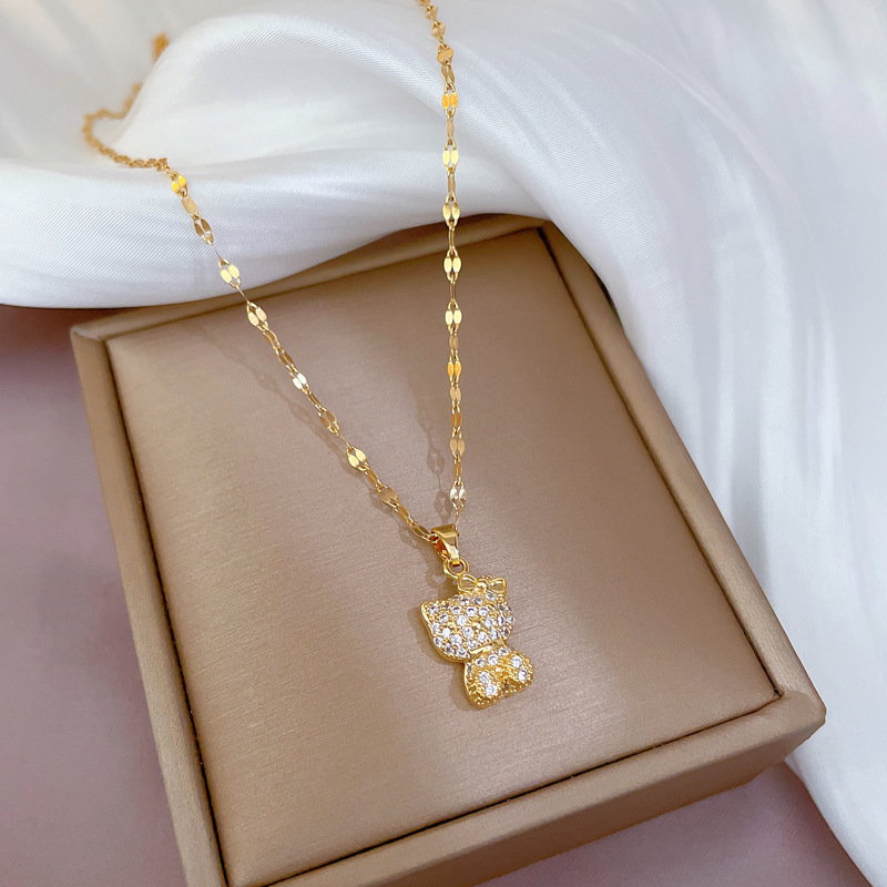 Collier classique de luxe en Zircon pour femmes, pendentif Animal mignon pour fille, colliers de fiançailles pour femmes, bijoux animaux mignons, cadeau de fête_voghion.com