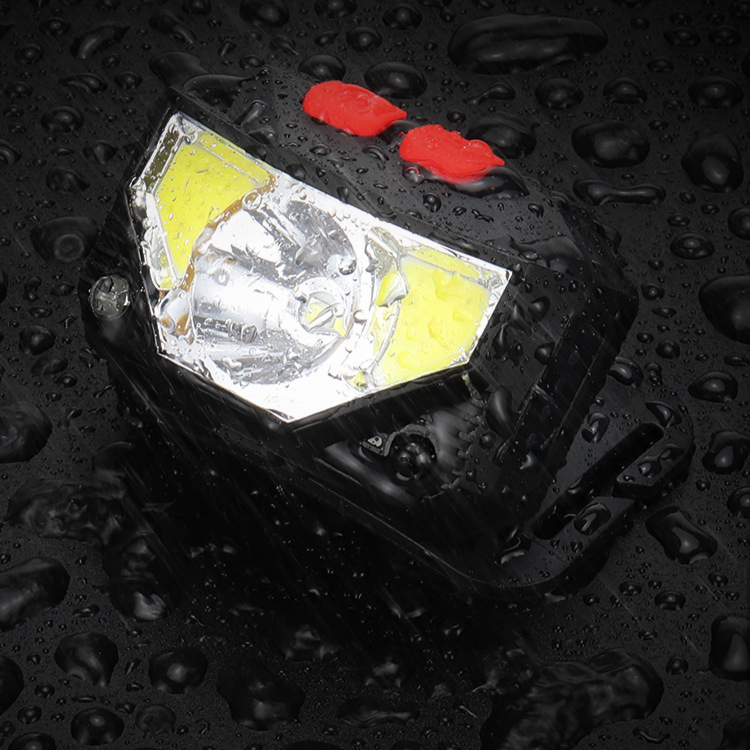 New USB charging warning red LED strong light sensing headlight COB outdoor night fishing waterproof headlight_voghion.com