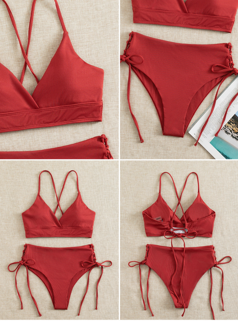 Roupas femininas Biquíni de renda Split Maiô Feminino Biquíni de alta qualidade Sexy Maiô_voghion.com