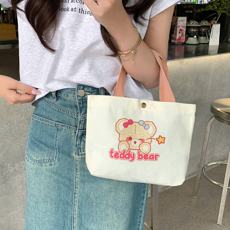 Bolso de lona para mujer 2025, nuevo bolso de tela, bolso de trabajo para estudiantes universitarios, bolso de lonchera, bolso pequeño, bolso de mano_voghion.com