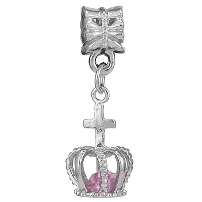 Ciondolo a forma di chiave con diamante rosa, in lega di diamanti, con piede, perline di lusso, componenti e accessori per gioielli fai da te_voghion.com