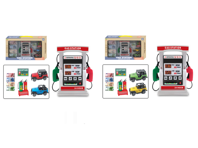 Mother & Kid Gas Station Toy Interactive Gas Station Toy Set With Dual Fuel Guns, Digital Display & Voice Prompts – Educational Play For Kids_voghion.com