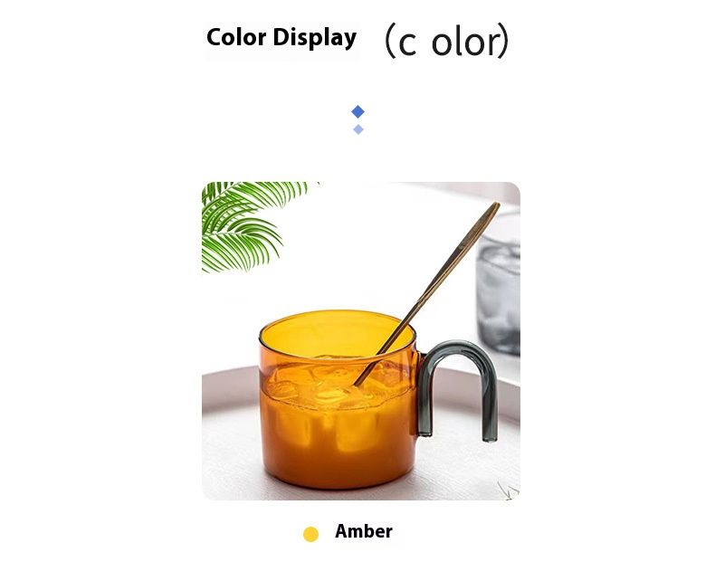Modern Minimalist Flat Borosilicate Glass Cup, 300ml Heat-Resistant Drinking Glass For Coffee, Tea & Water, Handmade Clear & Colored Options_voghion.com