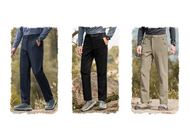 Elastische, wasserdichte Softshellhose für Herren – winddichte, lässige Outdoor-Hose zum Wandern und Pendeln (gerade Passform, elastischer Bund, mehrere Farben)_voghion.com