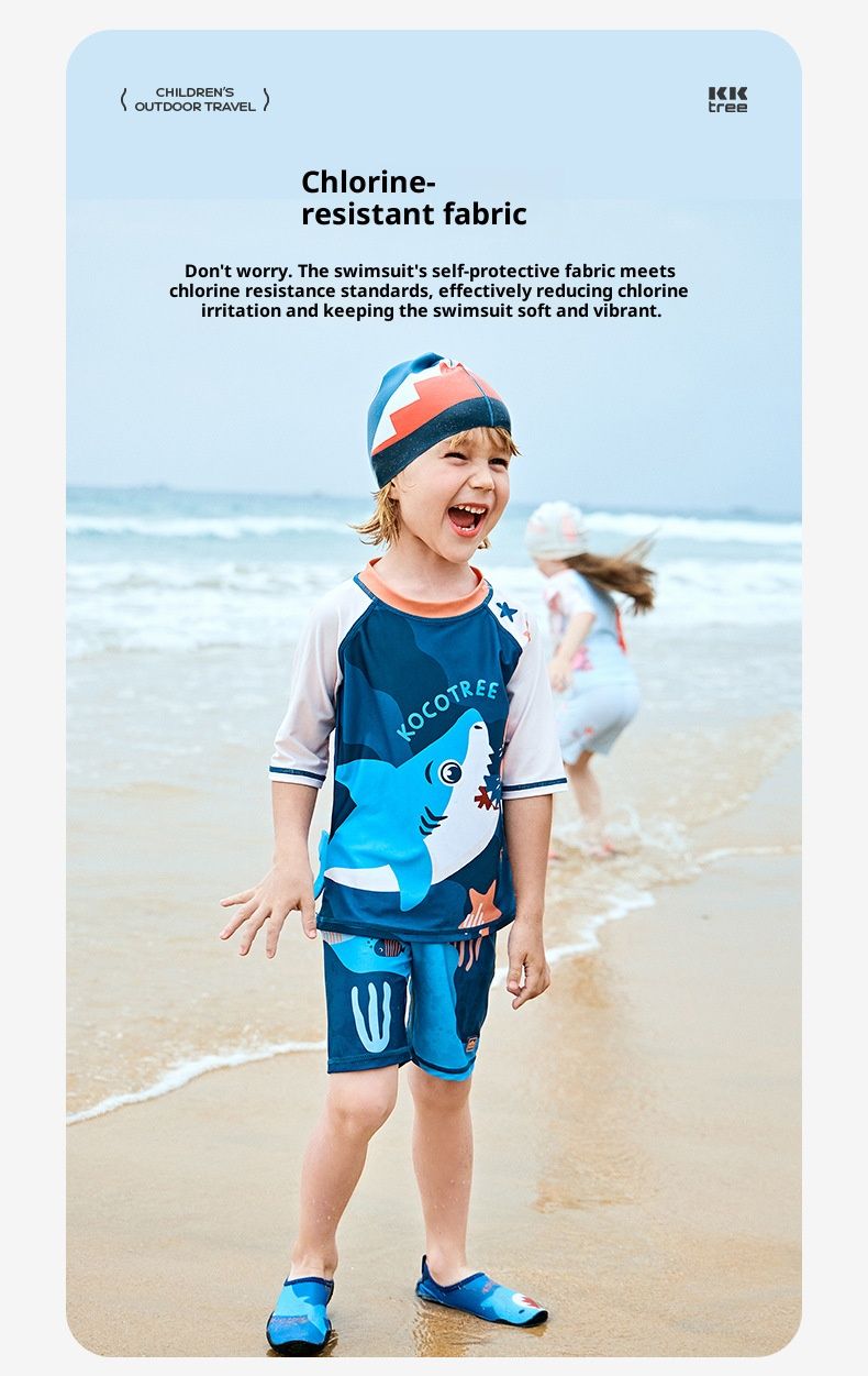 Kids UPF 50+ Sun Protection Swimwear Set Antibacterial & Quick-Dry Swim Suit, Toddler To Teen Swimwear With Animal Prints 2-Piece & One-Piece Styles_voghion.com