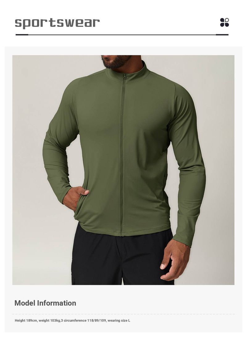 SwayneMen's Stand-up Collar Sports Fitness Jacket, Solid Color Outdoor Casual Home Commuting Warm Sweatshirt 1052_voghion.com