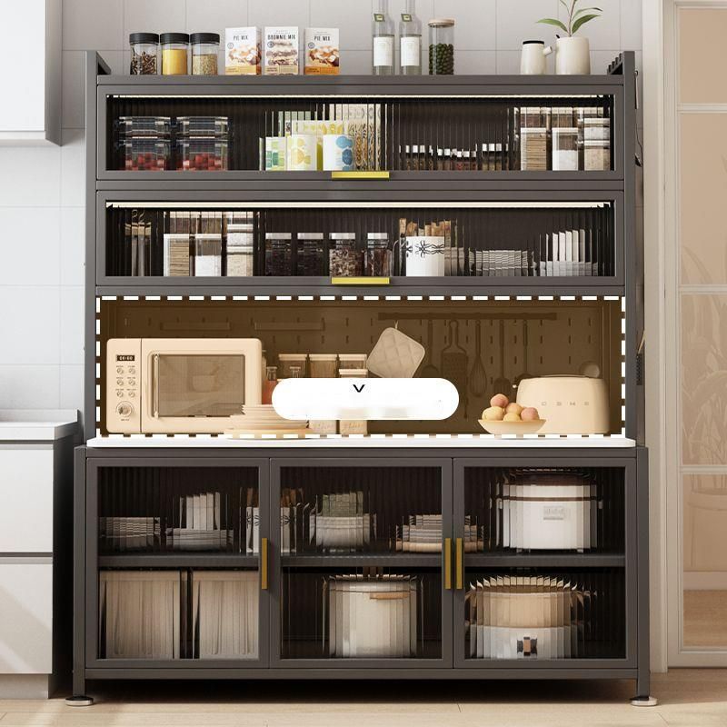 Yiwok Kitchen Rack Dustproof Sideboard Multifunctional Oven Rice Cooker Bowl And Chopsticks Storage Cabinet Movable_voghion.com