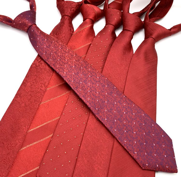 Corbata de boda para novio, ocasión roja, traje elegante y atractivo, vestido formal, cuello, huella de mano tradicional en versión amplia_voghion.com