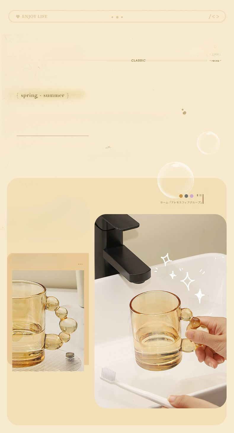 ACZT Menu Glass Mouthwash Set – Scandinavian Style, Modern Bathroom Essentials_voghion.com
