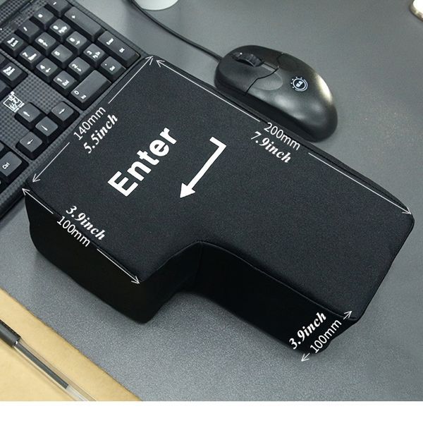 Enter-Nickerchenkissen mit USB, unzerbrechlichem großen Enter-Knopf, Wurfkissen mit Mauspad, Stressabbau-Boxsack für den Büro-Desktop_voghion.com