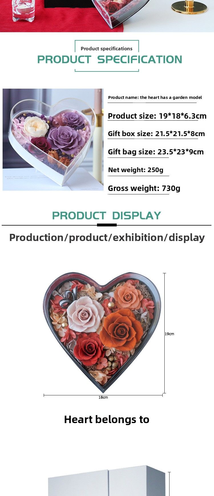 Heart-Shaped Preserved Rose - Acrylic Box With Real Flower, Romantic Gift For Girlfriend, Valentine's Day/Birthday_voghion.com