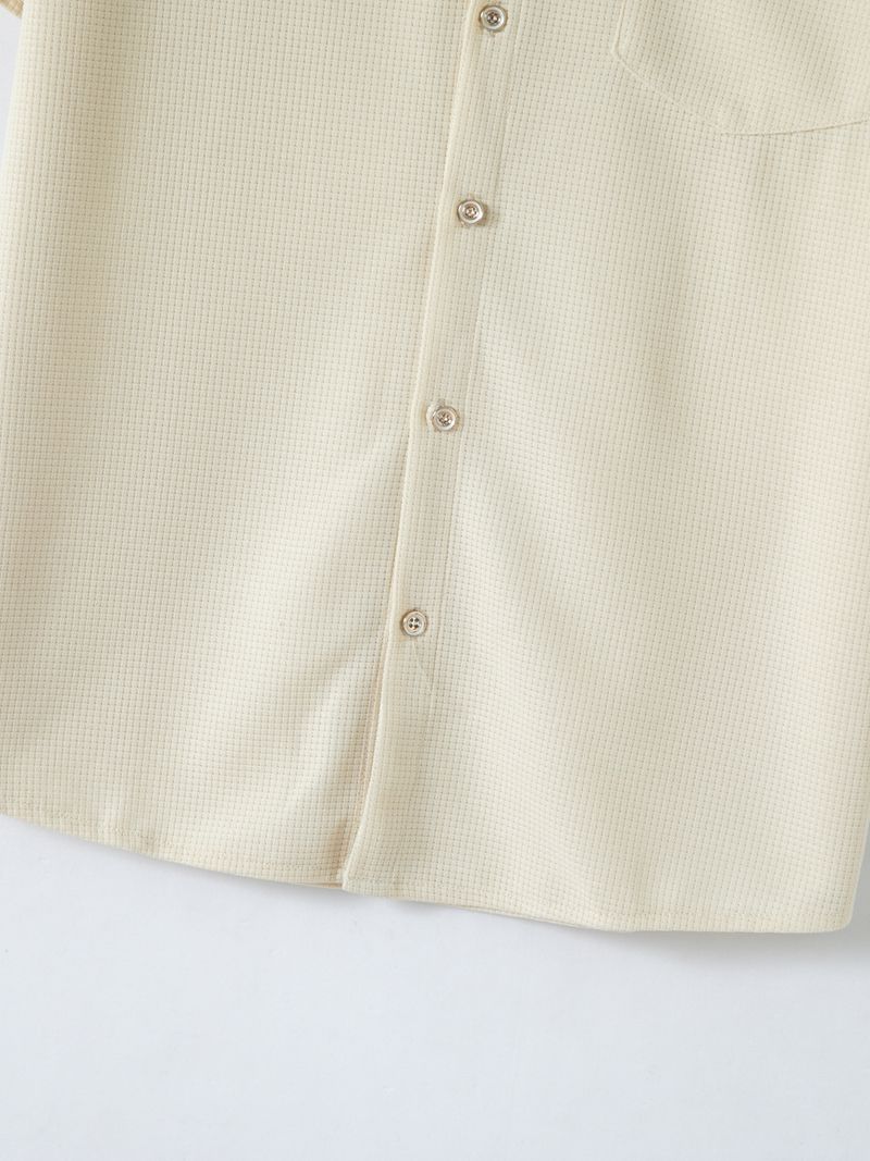 Cotton Linen Hot Sale Men's Short-Sleeved Shirts Summer Solid Color Turn-down Collar Casual Beach Style Plus Size_voghion.com