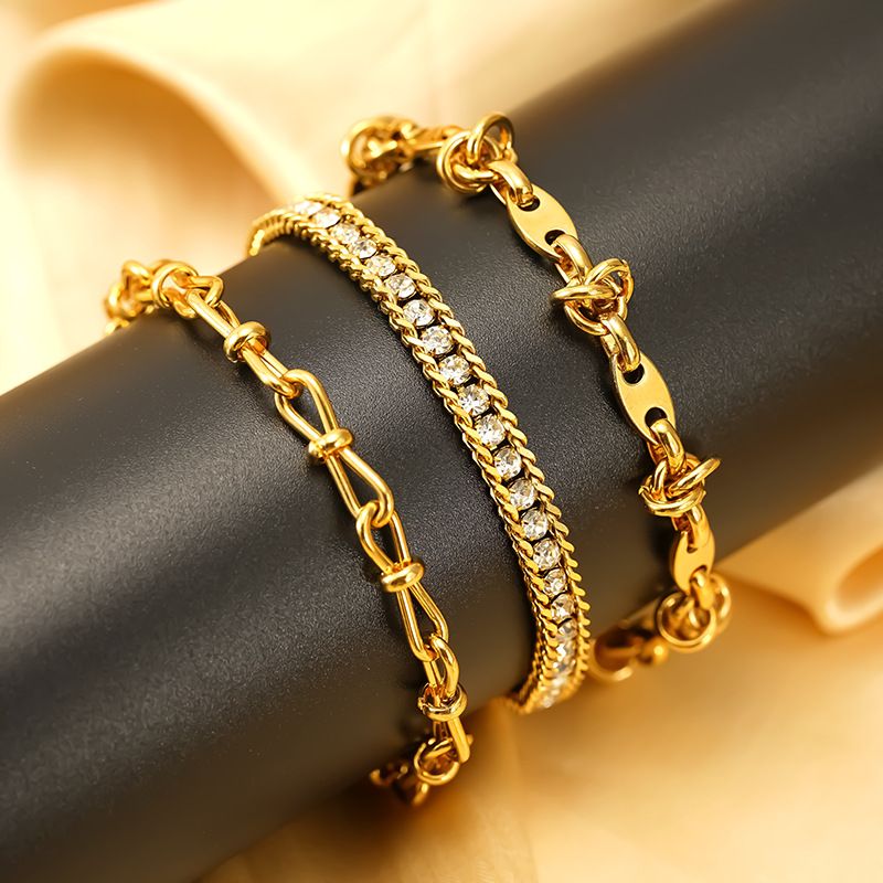 Women's Jewelry Personality Titanium Steel Electroplating K Color Preserving Bracelet Female Metal Fashionable Ins Oval Bracelet_voghion.com