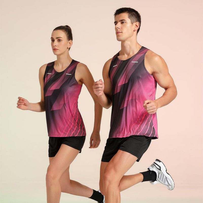 New Track And Field Suit Set Men's Fitness Vest Women's Marathon Competition Rope High Long Jump Student Sports Jersey_voghion.com